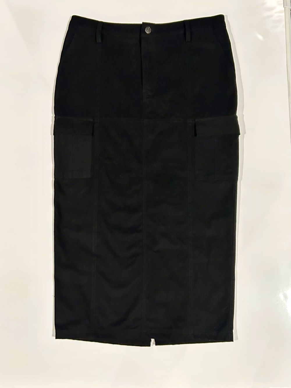 Motel Rocks Black High-Waist Pencil Skirt with Patch Pockets, Women's S